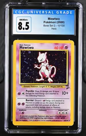 CGC 8.5 Mewtwo Base Set 2 10/130