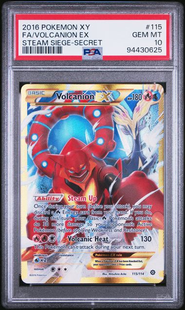 PSA 10 Volcanion ex Steam Siege 115/114