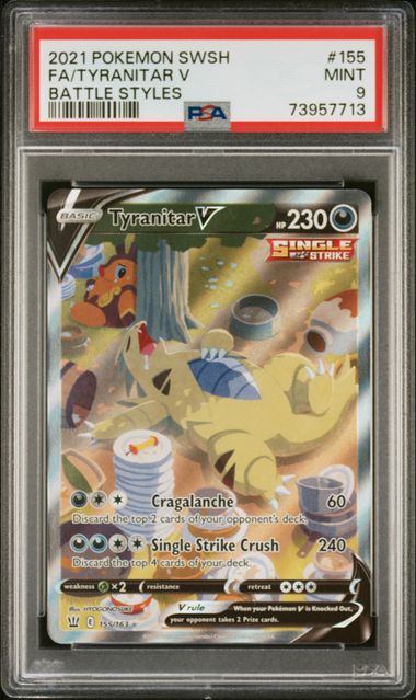 PSA 9 Tyranitar V Battle Styles 155/163