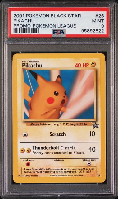 PSA 9 Pikachu Black Star Promo 26