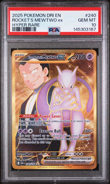 PSA 10 Team Rocket's Mewtwo ex Destined Rivals 240/182
