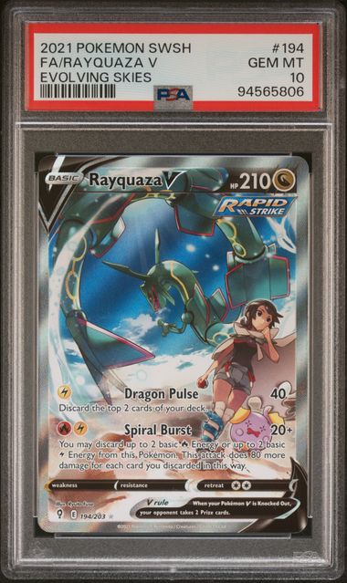 PSA 10 Rayquaza V Evolving Skies 194/203
