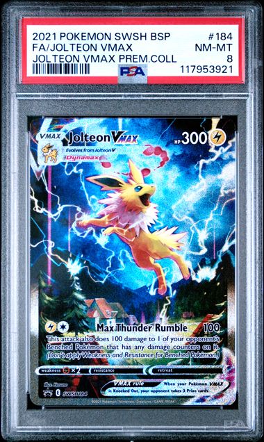 PSA 8 Jolteon VMAX Black Star Promo SWSH184