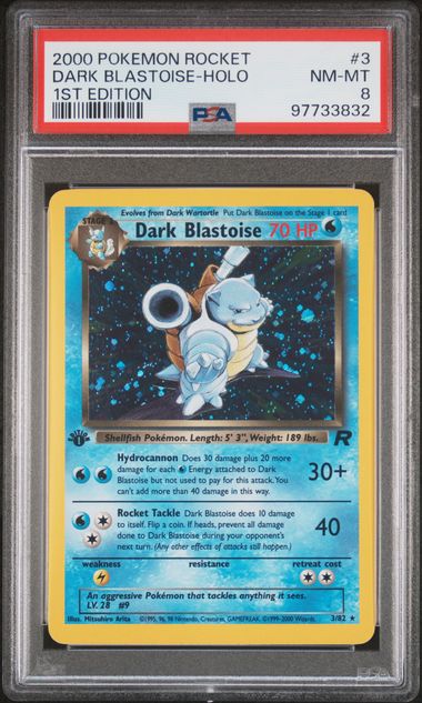 PSA 8 Dark Blastoise 1st Edition Rocket 3/82