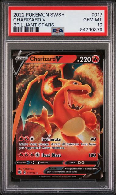 PSA 10 Charizard V Brilliant Stars 017/172