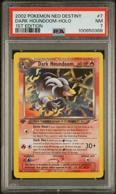 PSA 7 Dark Houndoom Holo Neo Destiny 1st Edition 7/105
