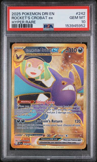PSA 10 Team Rocket's Crobat ex Destined Rivals 242/182