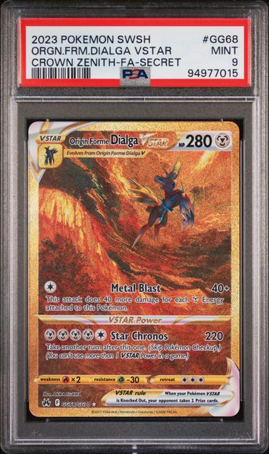 PSA 9 Origin Forme Dialga VSTAR Crown Zenith GG68/GG70