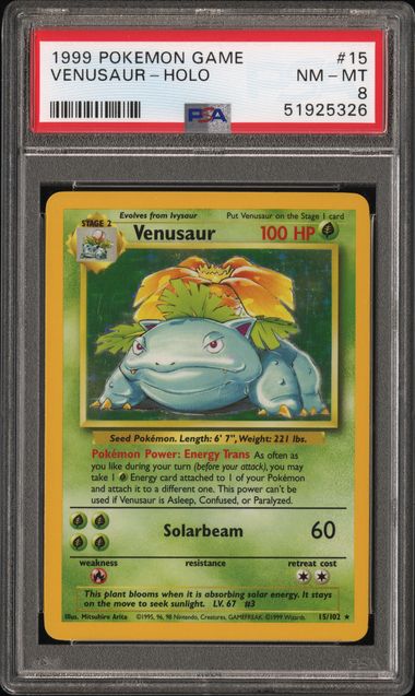 PSA 8 Venusaur Base Set 15/102
