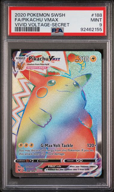 PSA 9 Pikachu VMAX Vivid Voltage 188/185