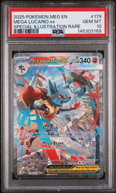 PSA 10 Mega Lucario ex Mega Evolutions 179/132