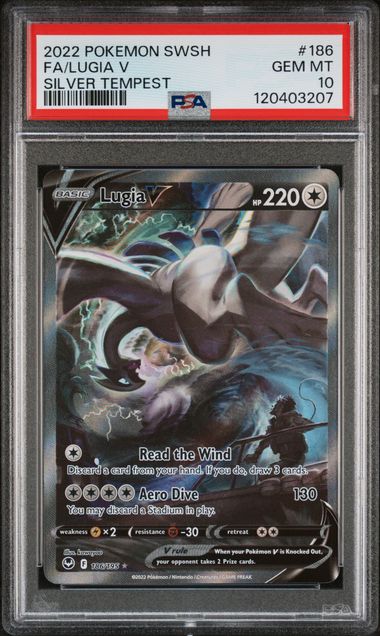 PSA 10 Lugia V Silver Tempest 186/195