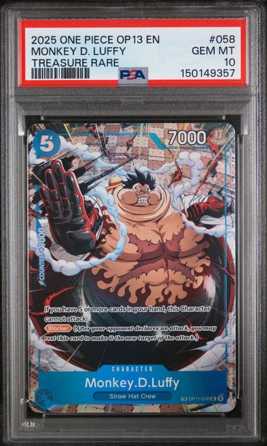 PSA 10 Monkey D. Luffy OP13 058
