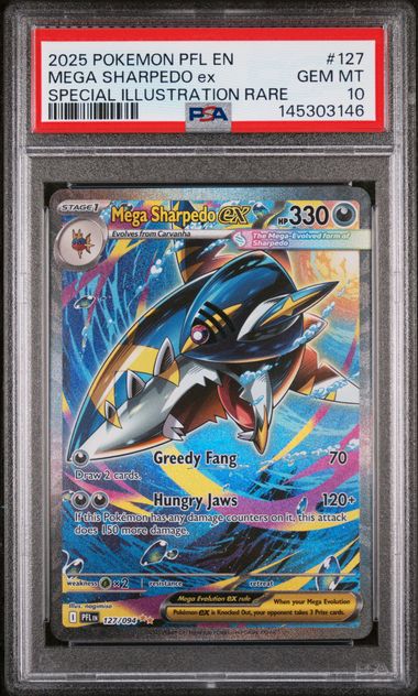 PSA 10 Mega Sharpedo ex Phantasmal Flames 127/094