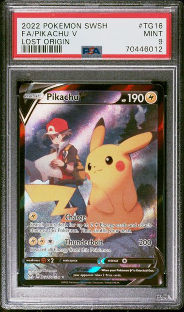 PSA 9 Pikachu V Lost Origin TG16/TG30