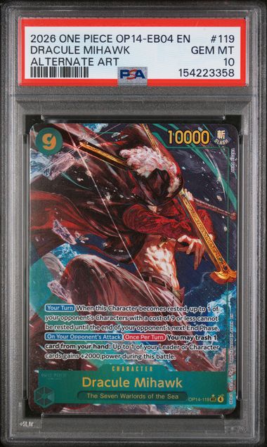 PSA 10 Dracule Mihawk OP14-EB04 119