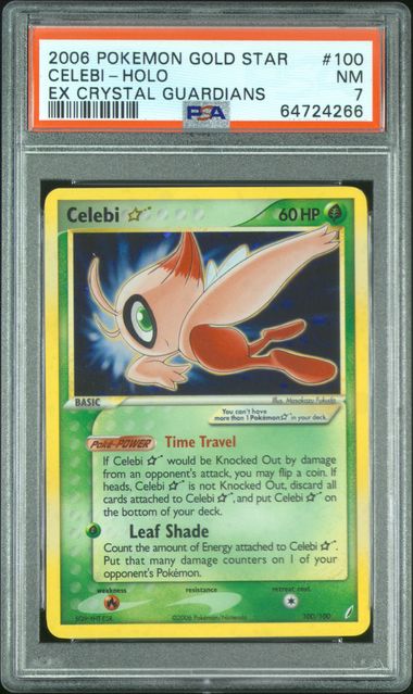 PSA 7 Celebi Gold Star Ex Crystal Guardians 100/100