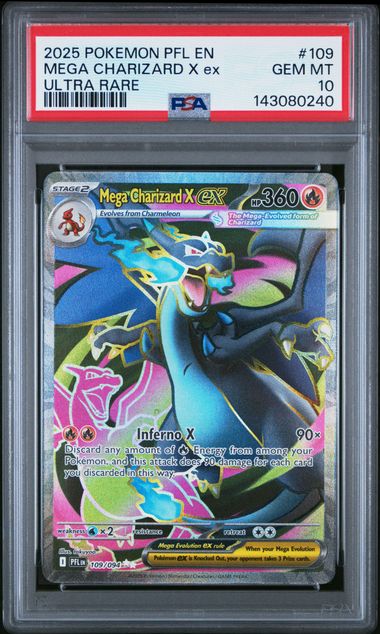 PSA 10 Mega Charizard X ex Phantasmal Flames 109/094