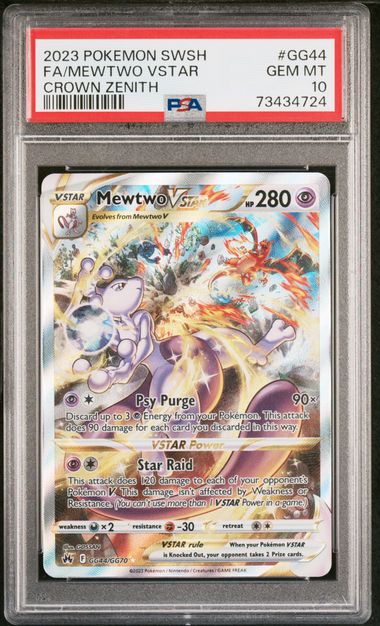 PSA 10 Mewtwo VSTAR Crown Zenith GG44/GG70