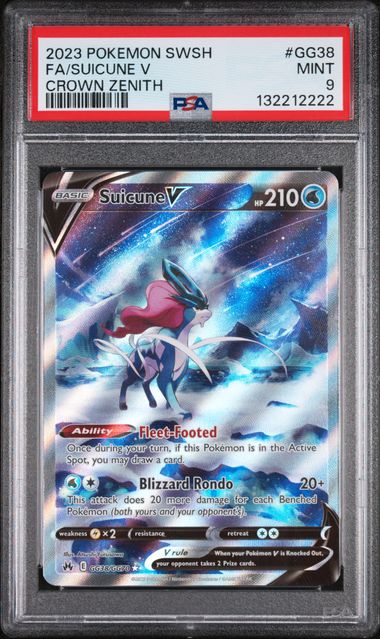 PSA 9 Suicune V Crown Zenith GG38/GG70