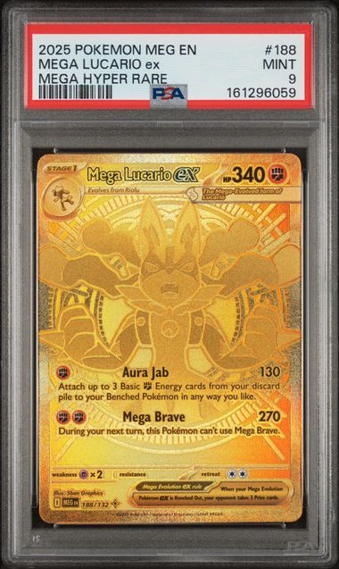 PSA 9 Mega Lucario ex Mega Evolution 188/132