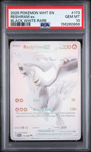 PSA 10 Reshiram ex White Flare 173/086