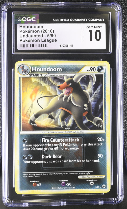 CGC 10 Houndoom Undaunted, 5/90, Pokemon League