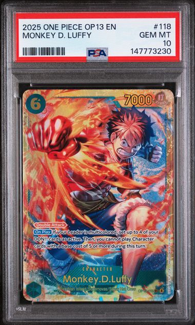 PSA 10 Monkey D. Luffy OP13 118
