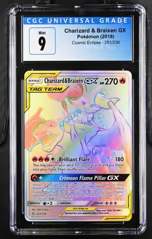 CGC 9 Charizard & Braixen GX Cosmic Eclipse 251/236