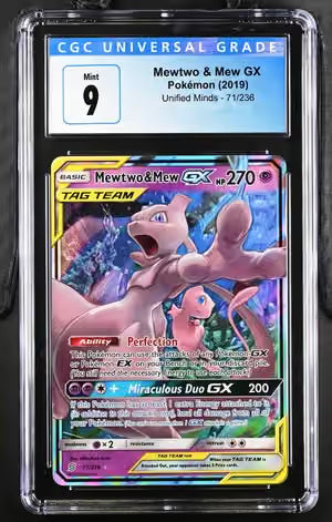 CGC 9 Mewtwo & Mew GX Unified Minds 71/236