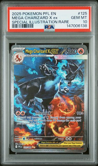 PSA 10 Mega Charizard X ex Phantasmal Flames 125/094