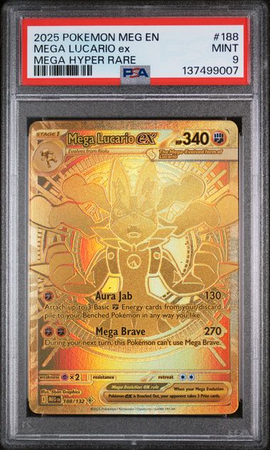 PSA 9 Mega Lucario ex Mega Evolution 188/132