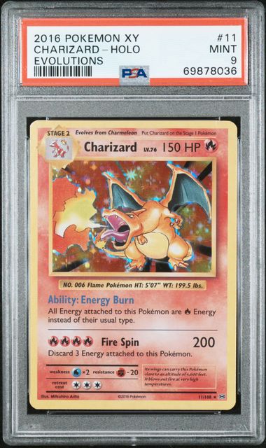 PSA 9 Charizard XY Evolutions 11/108