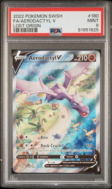 PSA 9 Aerodactyl V Lost Origin 180/196