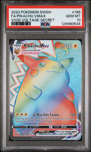 PSA 10 Pikachu VMAX Vivid Voltage 188/185