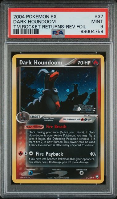 PSA 9 Dark Houndoom Team Rocket Returns 37/109
