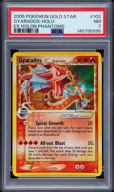 PSA 7 Gyarados Holo Ex Holon Phantoms 102/110