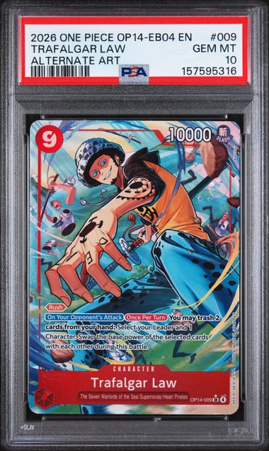 PSA 10 Trafalgar Law OP14-EB04 009