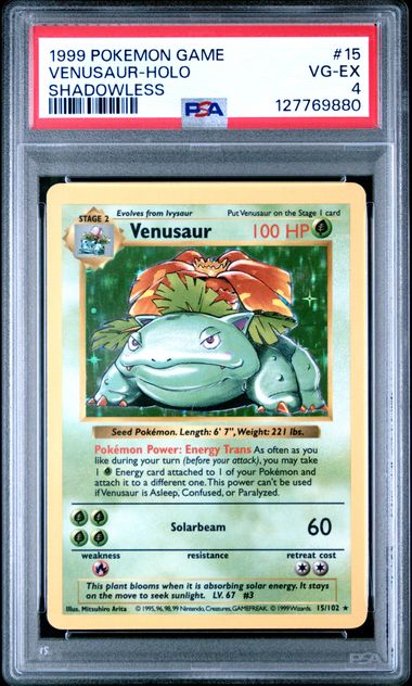 PSA 4 Venusaur Base Set Shadowless 15/102