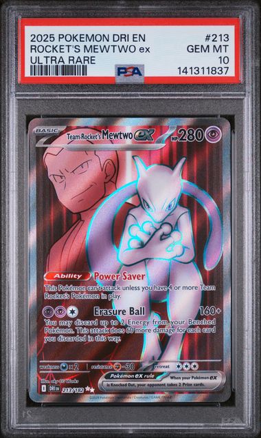 PSA 10 Team Rocket's Mewtwo ex 213/182