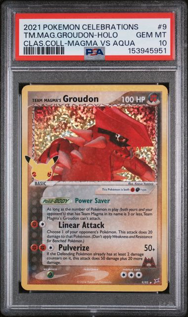 PSA 10 Team Magma's Groudon Celebrations 9/95