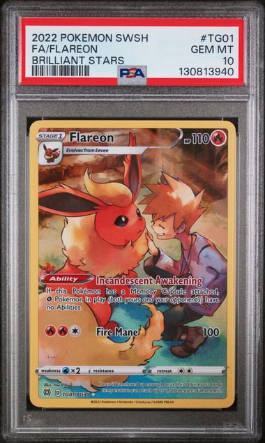 PSA 10 Flareon Brilliant Stars TG01/TG30
