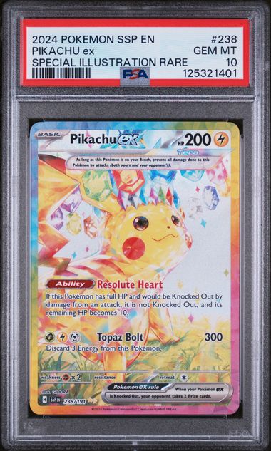 PSA 10 Pikachu ex Surging Spark 238/191