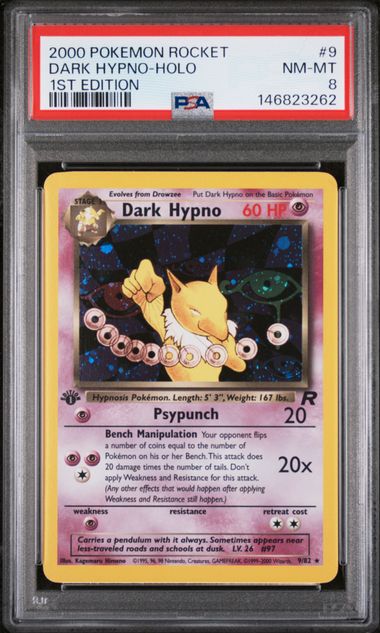 PSA 8 Dark Hypno 1st Edition Rocket 9/82
