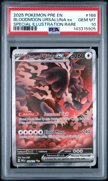 PSA 10 Bloodmoon Ursaluna Prismatic Evolution 168/131