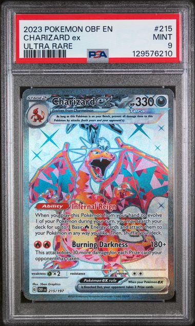 PSA 9 Charizard ex Obsidian Flames 215/197