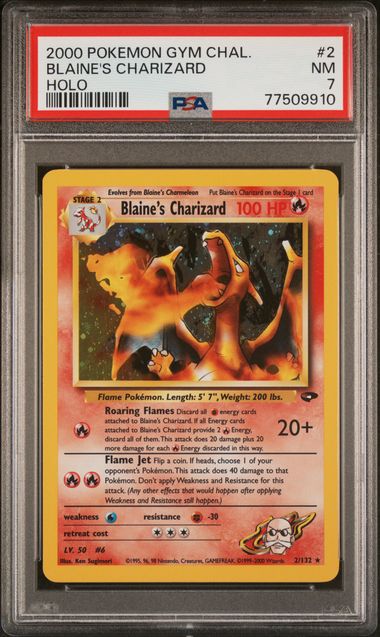 PSA 7 Blaine's Charizard  Gym Challenge 2/132