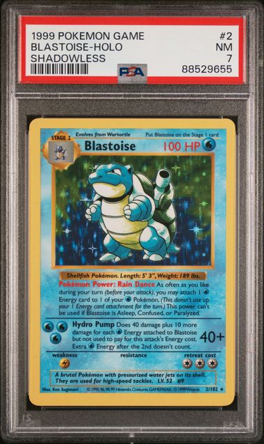 PSA 7 Blastoise Shadowless Base Set 2/102