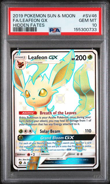 PSA 10 Leafeon GX Hidden Fates SV46/SV94
