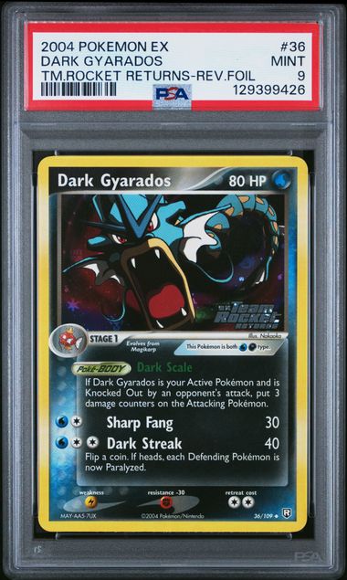 PSA 9 Dark Gyarados Team Rocket Returns 36/109
